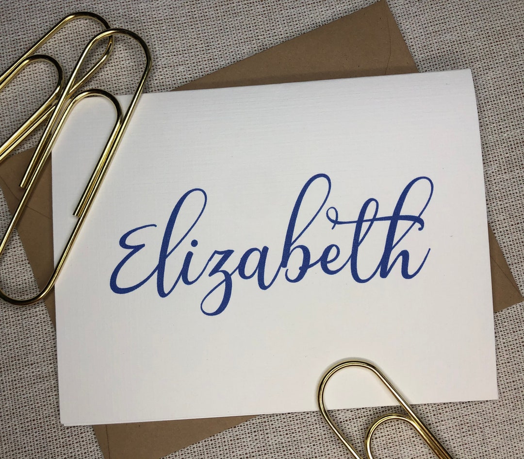 Personalized Folded Notecards With Large Name/great Gift - Etsy