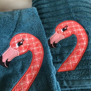 Flamingo Towel Set/Flamingo Bath Towel & Hand Towel Set/colors can be customized