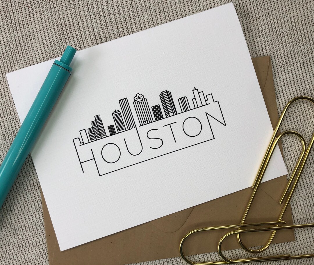 Houston City Skyline Notecards/houston Texas Stationery/houston Texas