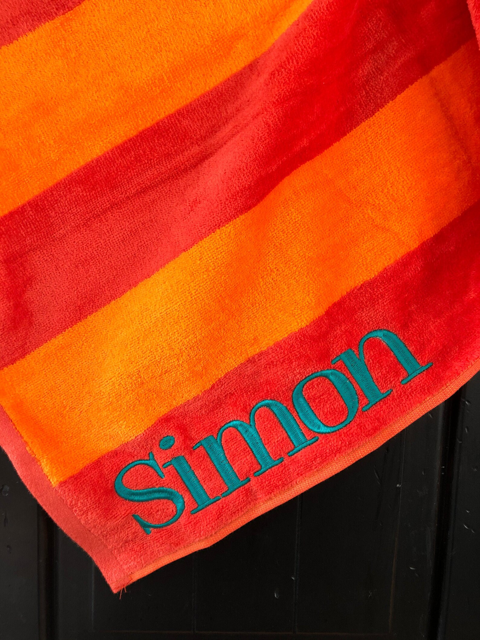 Personalized Beach Towel/embroidered Name or Monogram on Beach Etsy