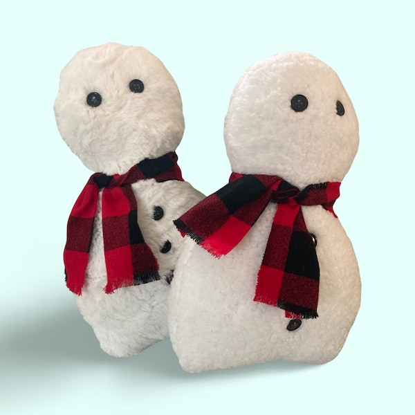 Fun Holiday Snowman with Scarf Accent Throw Pillow