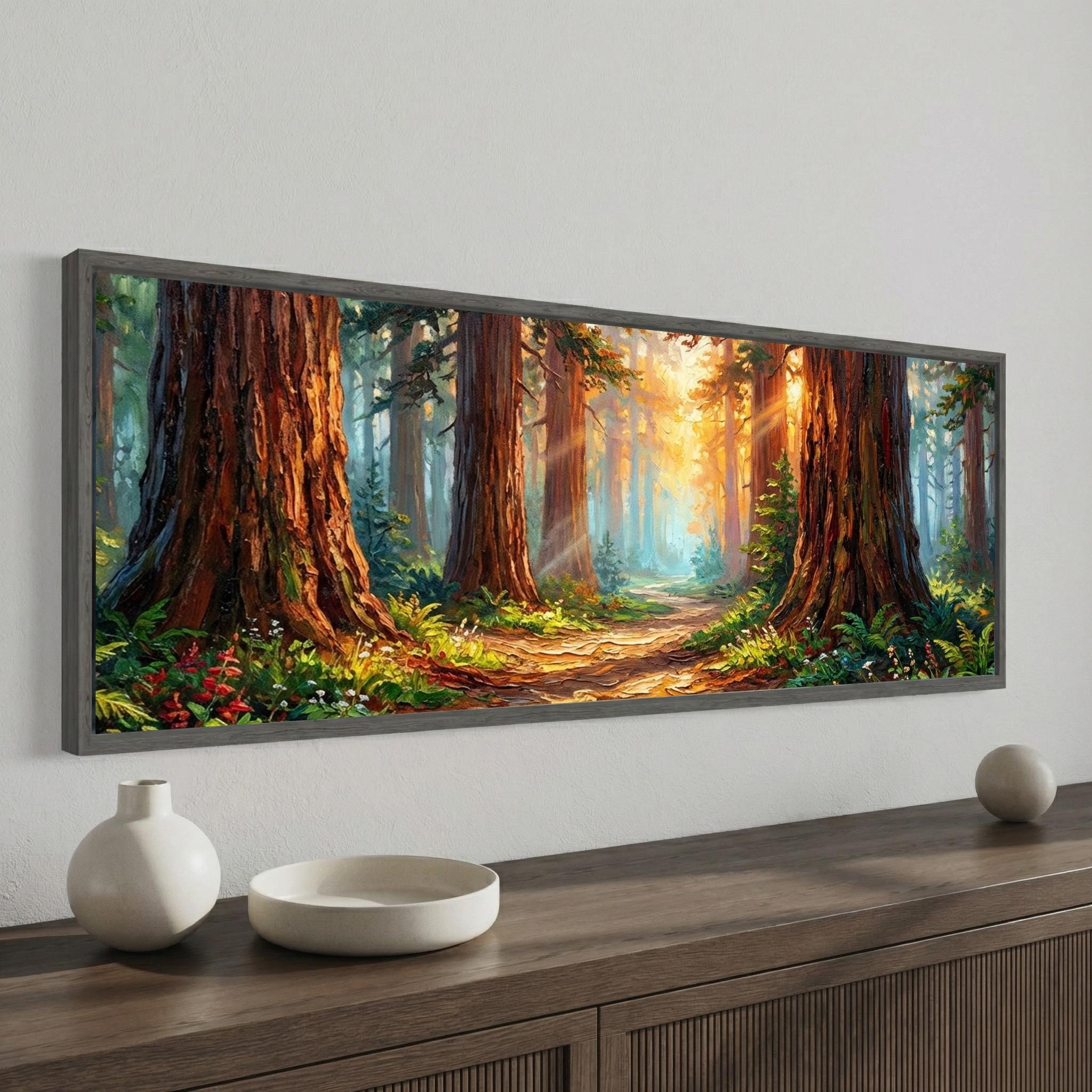 Vintage Redwoods Painting - Etsy