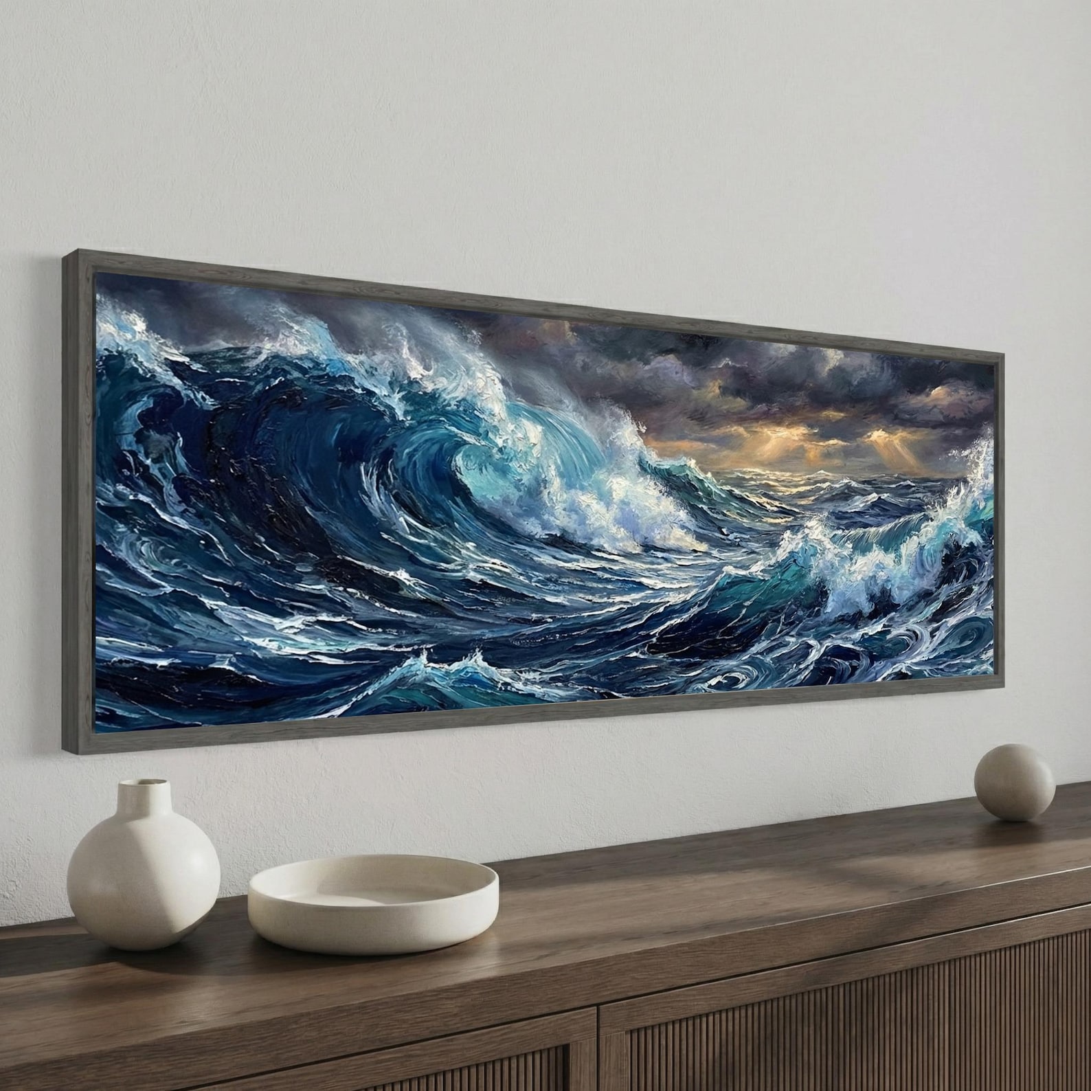 Tempered Glass Wall Art Extra Large Ocean Wave Wall Art