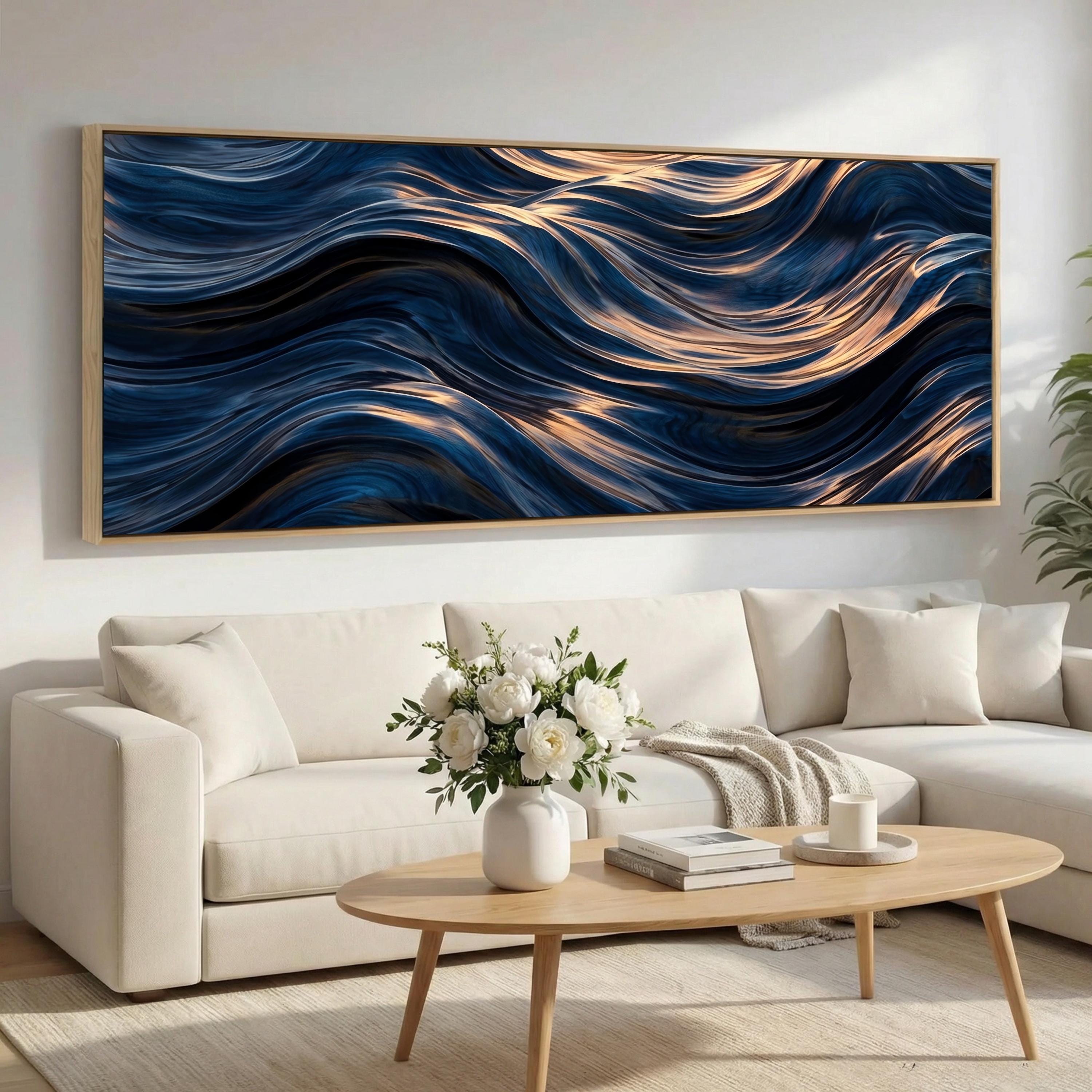 X Large Ocean Picture Navy - Etsy
