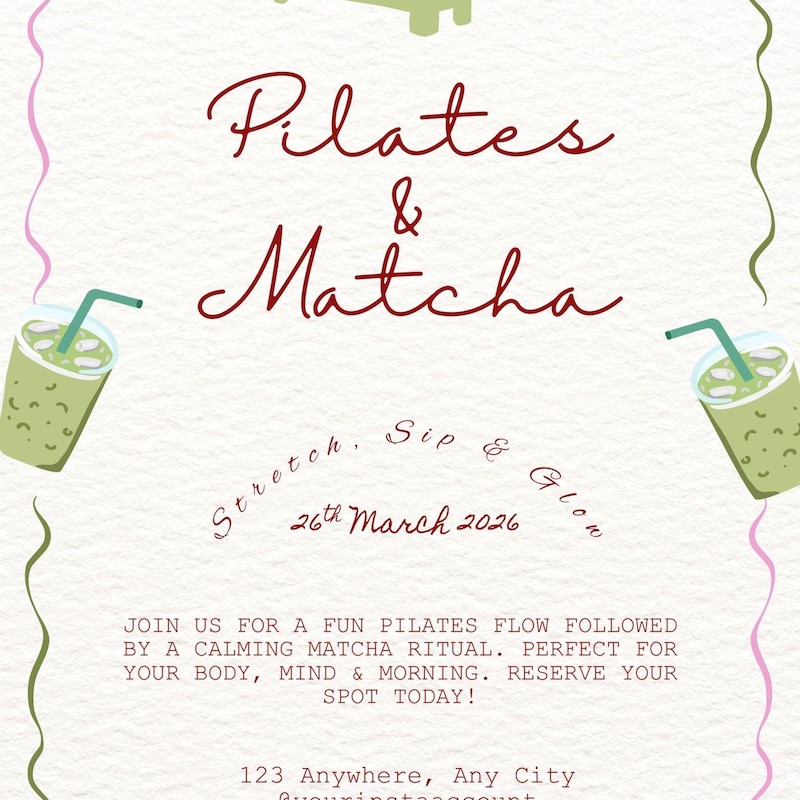 Pilates and Matcha Party - Etsy UK