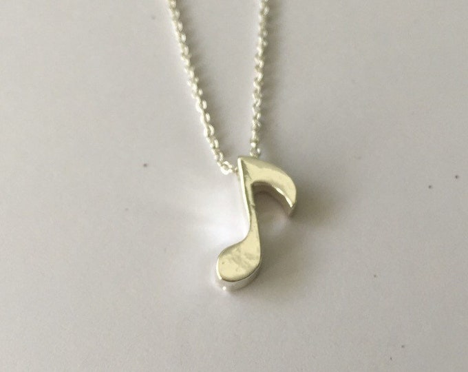 singing teacher gift orchestra choir musician band silver music note charm necklace