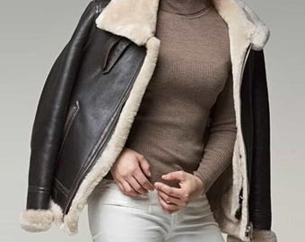 Damska skórzana kurtka pilotka: Shearling B3 Bomber