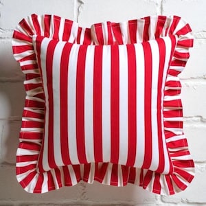 Frill Striped Pillow Cover - Ruffle Pillow - Different Color Options With Frill Edges - Throw Pillows - Home Textile - Home Decor