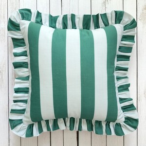 Frill Striped Pillow Cover - Ruffle Pillow - Different Color Options With Frill Edges - Throw Pillows - Home Textile - Home Decor