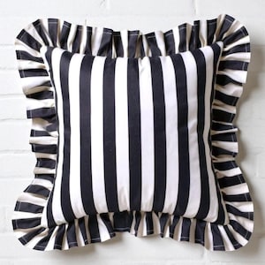Frill Striped Pillow Cover - Ruffle Pillow - Different Color Options With Frill Edges - Throw Pillows - Home Textile - Home Decor
