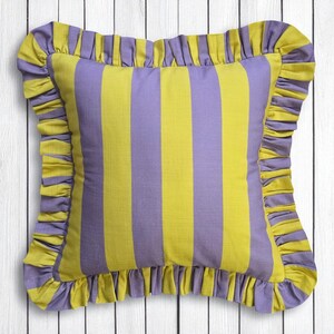 Frill Striped Pillow Cover - Ruffle Pillow - Different Color Options With Frill Edges - Throw Pillows - Home Textile - Home Decor