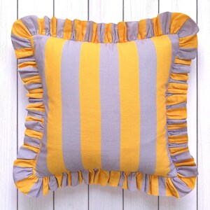 Frill Striped Pillow Cover - Ruffle Pillow - Different Color Options With Frill Edges - Throw Pillows - Home Textile - Home Decor