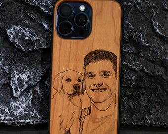 Kundenspezifisches Logo eingraviert auf hölzerner iPhone Fall mit Ihrem eigenen Foto/Logo, für 17 Pro Max, 16 Pro, 15, Samsung S10/S20/S21/S22/S23/S24/S25 Plus