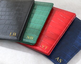 Personalised Croc Leather Passport Holder, Wedding Travel Gift, Bridesmaid & Groomsman Gifts, Honeymoon Gifts, Couples Gift