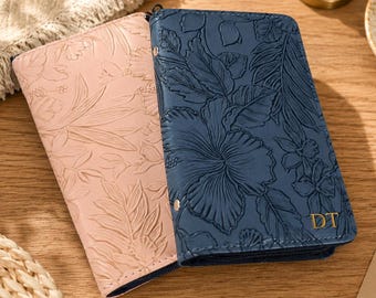 Benutzerdefinierte Blume Geldbörse, Geldträger, Kartenträger, Geldumschlag, Leder Bargeldhalter, individuelles Namensgeschenk für sie