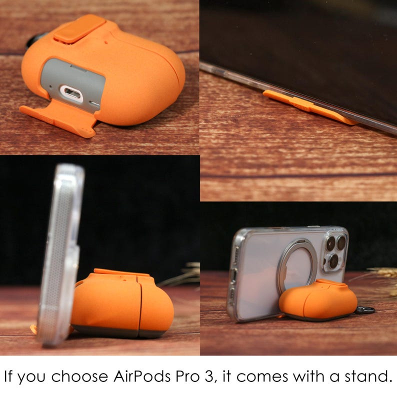 Personalisierte benutzerdefinierte Name Harz AirPods Hülle/Abdeckung mit Clip Cases/Männer kundengerechtes Geschenk für Air Pod 1 2 3 4 Pro Bild 6