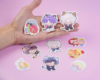 Love in Deepspace Chibi-stickerset - Sylus, Xavier, Zayne, Rafayel, Caleb waterdichte stickers voor laptops, waterflessen en fandom-aanpassing