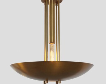 1-Light Flush Mount Pendelleuchte Messing Finish Deckenleuchte Semi Flush Mount Kronleuchter