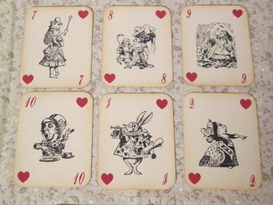 alice-in-wonderland-playing-cards-set-of-14-cards-ephemera-vintage-style-red-queen-heart-white-rabbit-mad-hatter-cheshire-cat-etsy for Free Printable Alice In Wonderland Playing Cards Alice in Wonderland Playing Cards - Set of 14 Cards - Ephemera, Vintage Style, Red Queen, Heart, White Rabbit, Mad Hatter, Cheshire Cat - Etsy for Free Printable Alice In Wonderland Playing Cards