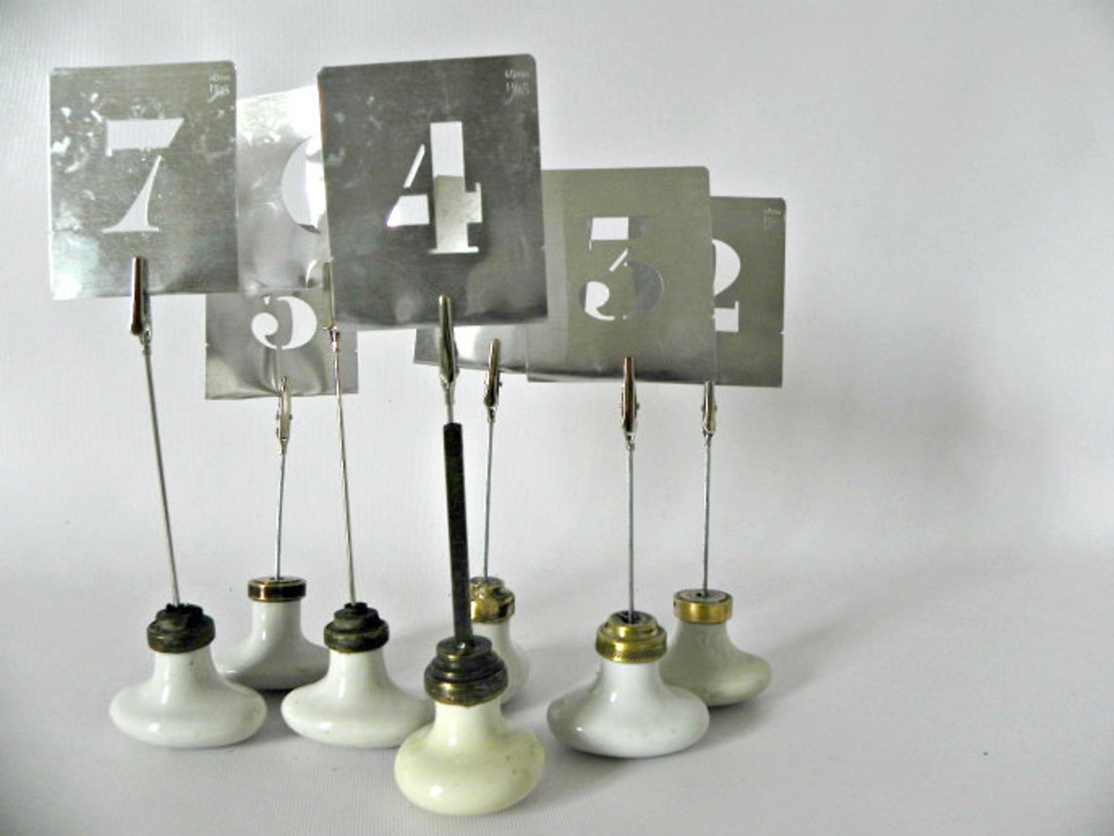 Vintage Door Knob Photo Holder Wedding Table Number Holder Etsy