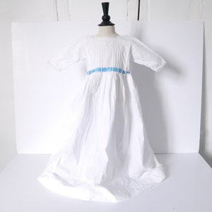 Exquisite French Victorian Christening Gown - Hand Embroidered White Work - Long Baptismal Dress -