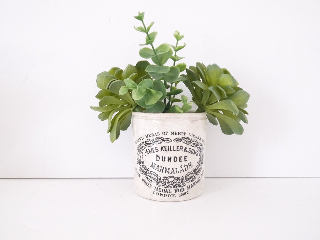 Antique Anglais Ironstone Publicité Pot Marmelade Conserver Pots Grès