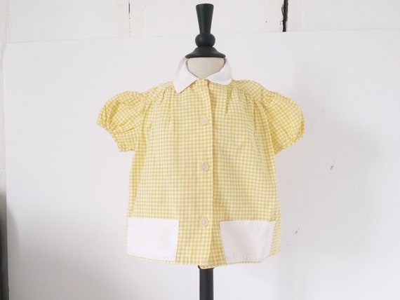 yellow gingham top