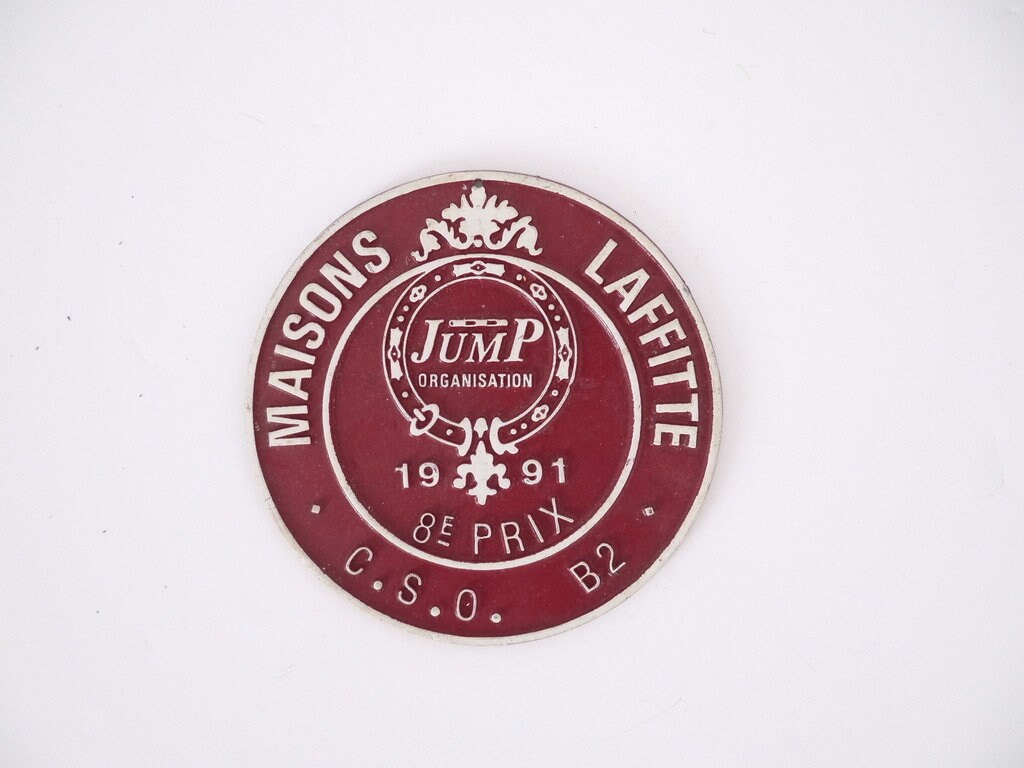 Vintage Français Metal Agricultural Signs Plaques Awards Prix Équestre