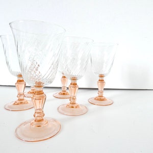 Arcoroc Rosaline Swirl pink wine glasses set of 6 glasses