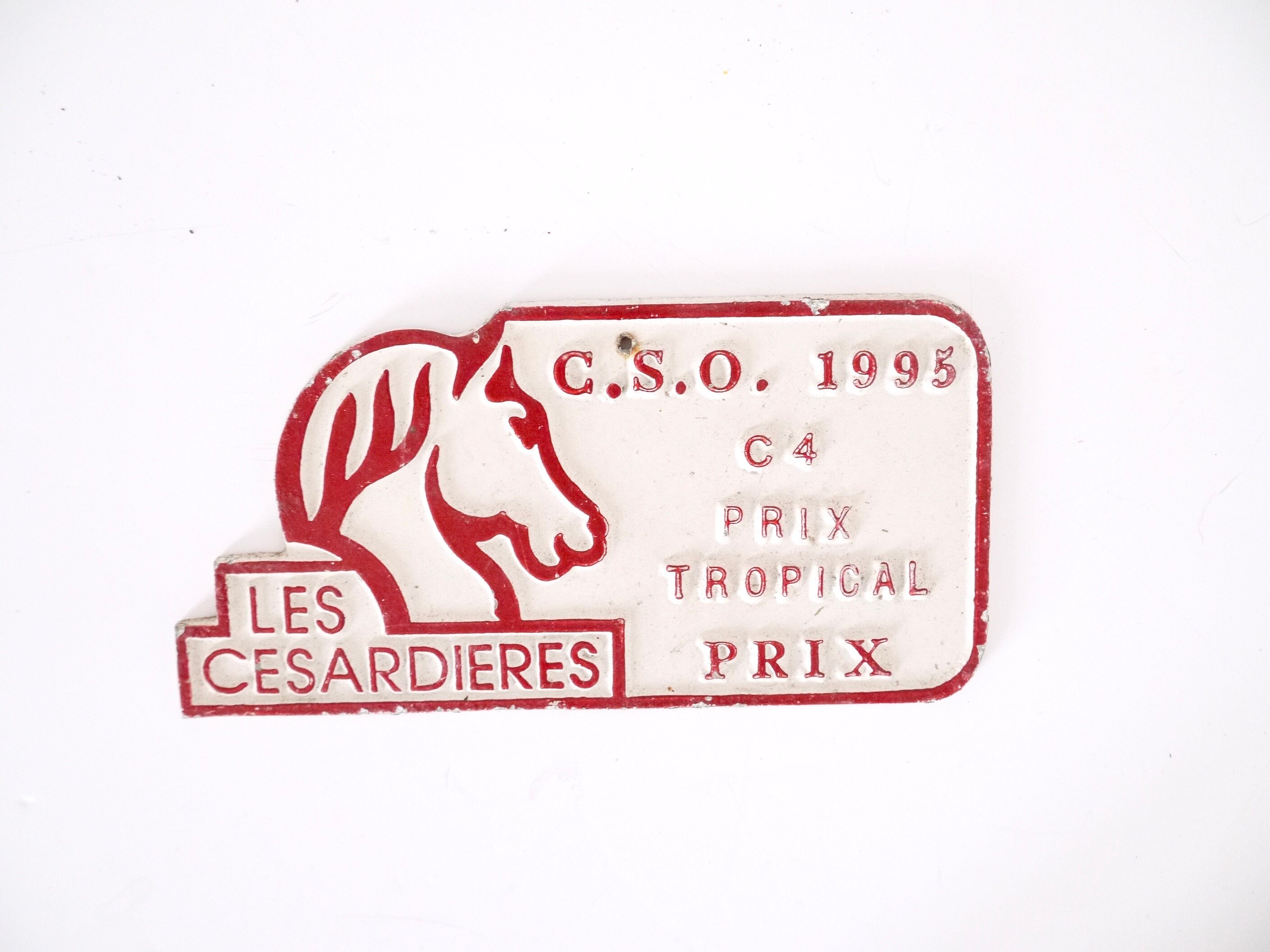 Vintage Français Metal Agricultural Signs Plaques Awards Prix Équestre