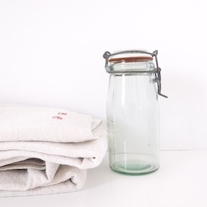 French Vintage Aqua bocal bottle canning  with porcelain corks