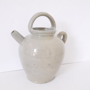 Antique French Stoneware Confit Pitcher, Rustic Stoneware ,French Rustic Country Decor grey image 6