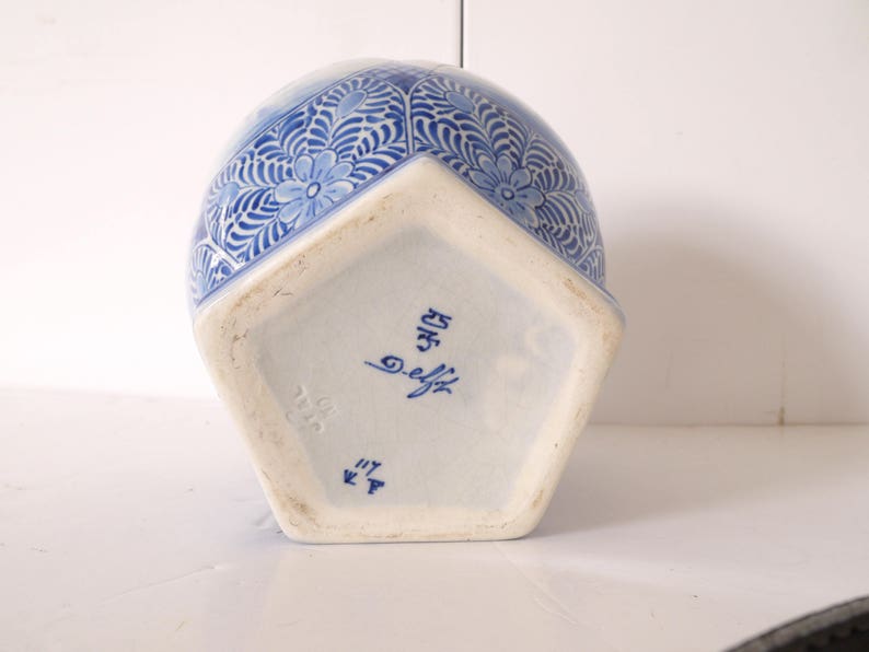 Dutch vintage white and blue delfe pitcher