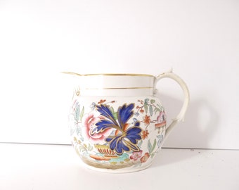 French pitcher Multicolored lustreware floral French tabletop