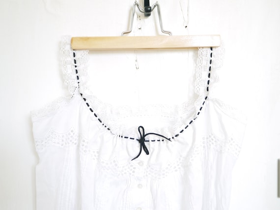 French White cotton camisole- 19th century Edwardi