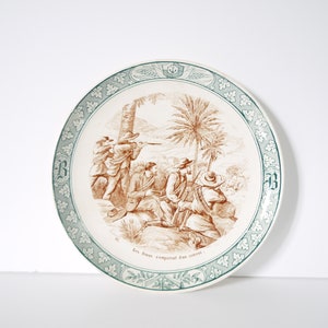 Loza de hierro con placa verde y marrón de época francesa, de la Guerra de los Bóers, Sudáfrica