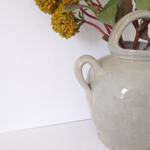 Antique French Stoneware Confit Pitcher, Rustic Stoneware ,French Rustic Country Decor grey image 3