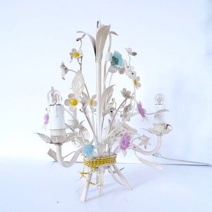 Vintage metal on sale floral chandelier