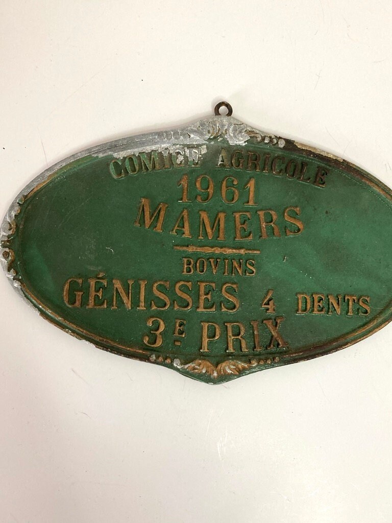 Millésime Français Panneaux Agricoles Plaques Prix Bovin 1961