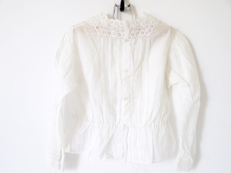 French Vintage White Girls Blouse Shirred Pheasant Blouse - Etsy