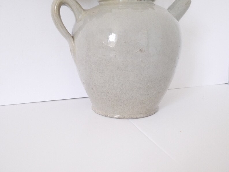 Antique French Stoneware Confit Pitcher, Rustic Stoneware ,French Rustic Country Decor grey image 4