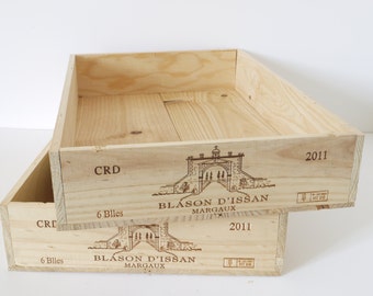 French vintage wine crate drawers trays wooden tray stacking planter shelf