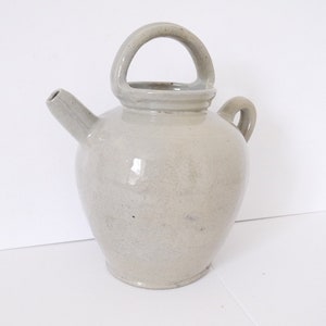 Antique French Stoneware Confit Pitcher, Rustic Stoneware ,French Rustic Country Decor grey image 7