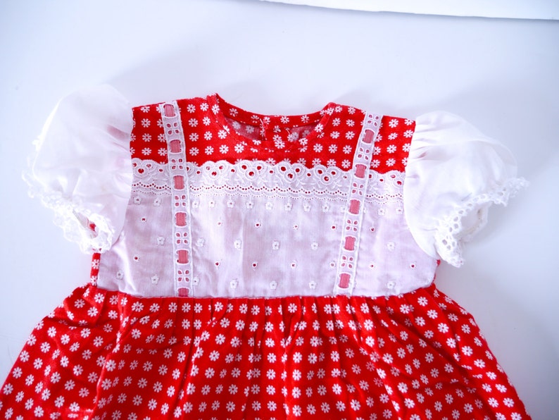 French Vintage Dress Girl Gingham Red Summer Dress Size 3-6 - Etsy