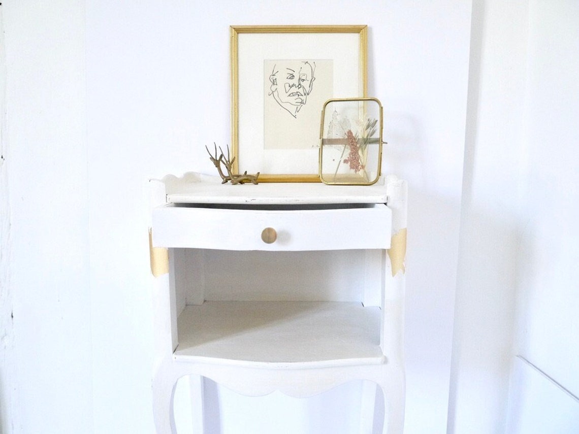 French Cottage Style White Nightstand Shabby-chic Vintage - Etsy