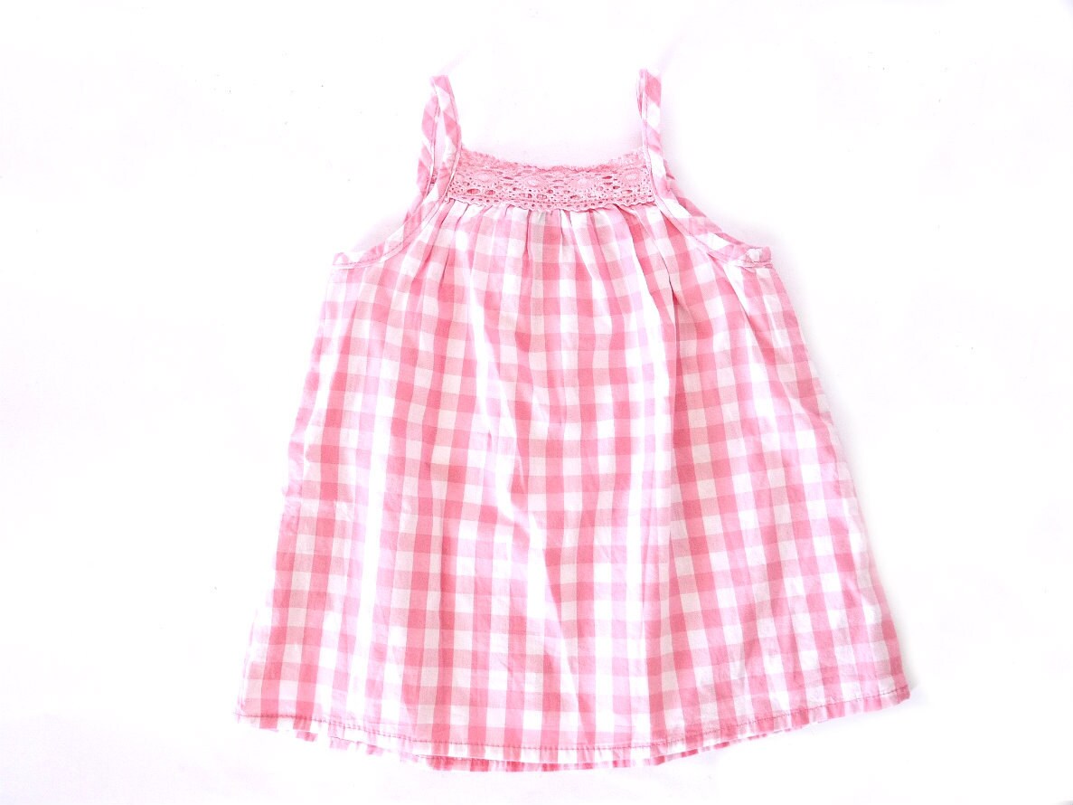 French antique baby girl gingham pink summer dress | Etsy