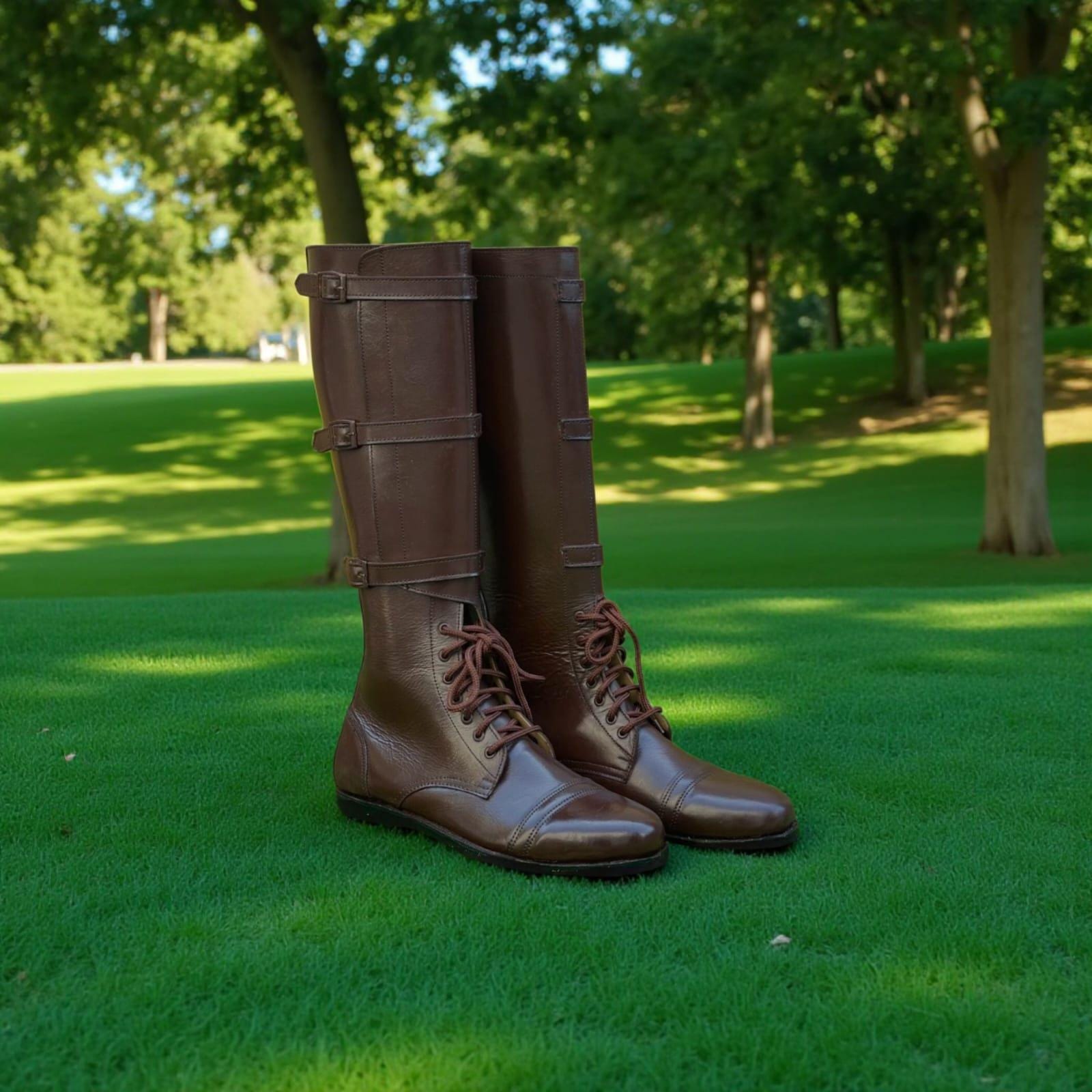 Stivali Di Combattimento Marroni Della Tela Del Deserto, Isolati - Foto 2