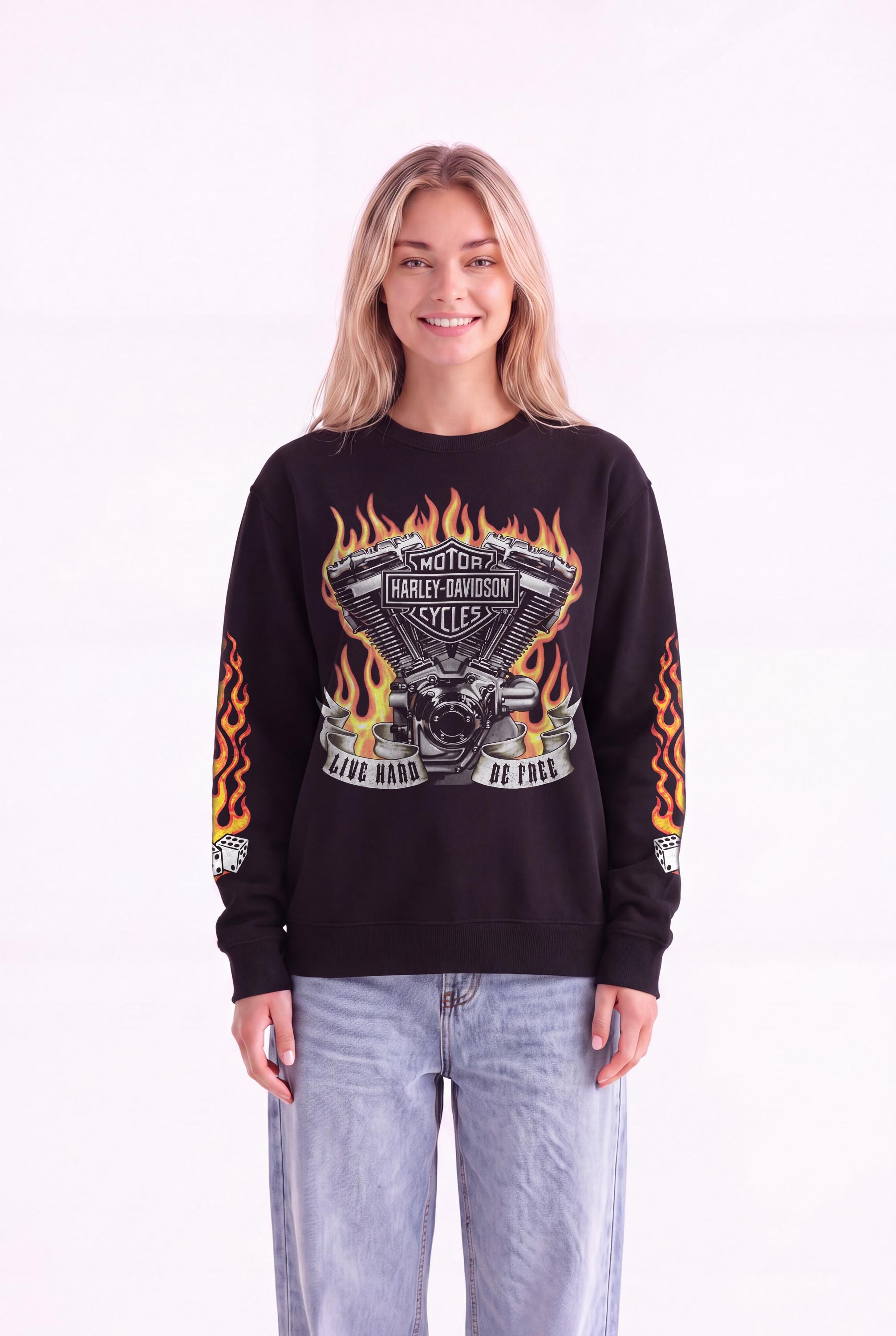 Harley Davidson Flame Long Sleeve - Etsy