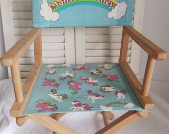 Vintage My Little Pony children's folding director's chair, My Little Pony seat, vintage MLP folding chair, director's chair y2k, kids