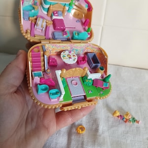 Rare Polly Pocket Jewelry Box with the Doll 1997, Jewels Secrets Princess Polly Pocket, Bluebird Vintage Miniature World with 2 Dolls, Retro